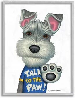 Stupell Home Decor Sassy Scotty Dog 'Talk to the Paw' Quote Family Pet Framed Wall Art, White, 11X14