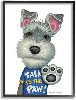 Stupell Home Decor Sassy Scotty Dog 'Talk to the Paw' Quote Family Pet Wall Art, White, 16X20