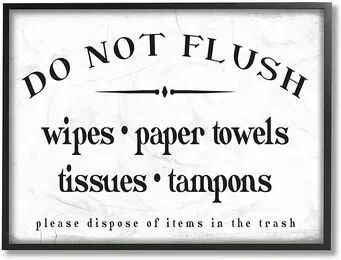 Stupell Home Decor Don't Flush Disposable Garbage Items Bathroom Sign Wall Decor, White, 11X14