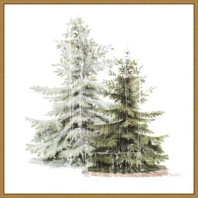 Amanti Art Vintage Wooded Holiday Framed Canvas Wall Art, Yellow, 22X22