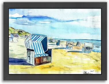 Americanflat Sylt German Island Beach Framed Wall Art, Multicolor, Medium