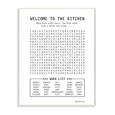 Stupell Home Decor Kitchen Crossword Puzzle Sign Wall Plaque Art, Multicolor, 10X15