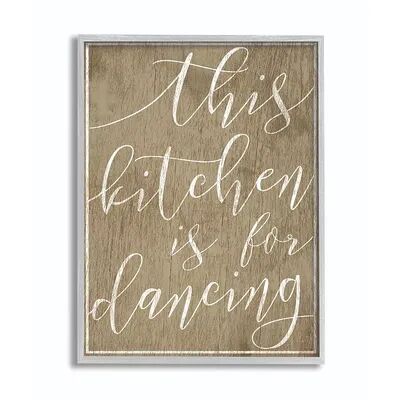 Stupell Home Decor Kitchen Is For Dancing Framed Wall Art, Multicolor, 16X20