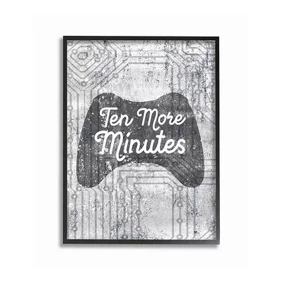 Stupell Home Decor Ten More Minutes Video Game Framed Wall Art, Grey, 16X20