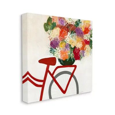 Stupell Home Decor Bicycle Seat Bouquet Canvas Wall Art, Beig/Green, 30X30