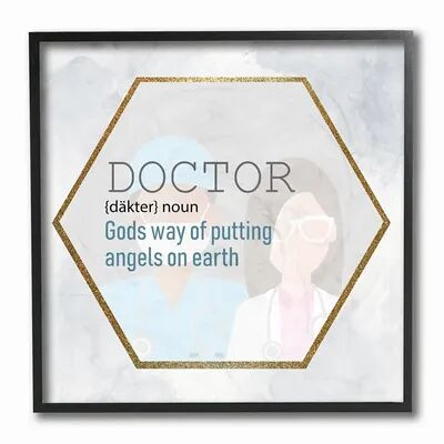 Stupell Home Decor Doctor Spiritual Definition Health Care Angel Gratitude Wall Art, White, 12X12