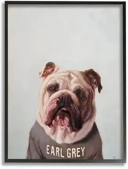 Stupell Home Decor English Bulldog in Earl Grey Tea Shirt Dog Pun Wall Art, 24X30