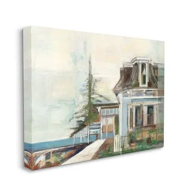 Stupell Home Decor Soft Pastel Lake Architecture Landscape Canvas Wall Art, Multicolor, 36X48