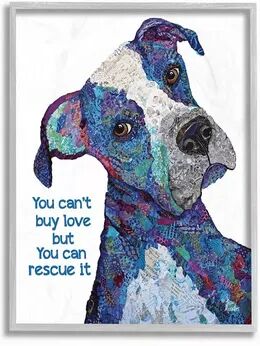 Stupell Home Decor You Can Rescue Love Colorful Pet Dog Wall Art, Blue, 11X14