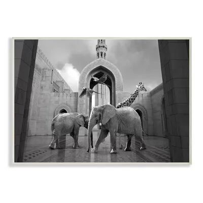 Stupell Home Decor Safari Animals In Arabesque Architecture Wall Art, White, 10X15