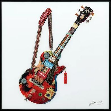 Empire Art Direct Electric Guitar Collage Framed Wall Art, Multicolor