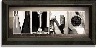 Personal-Prints Vino Letters Framed Canvas Art, Multicolor, 10X20