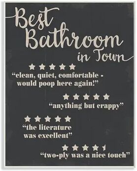 Stupell Home Decor Best Bathroom Plaque Wall Art, Multicolor, 10X15