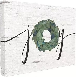 Stupell Home Decor Joy Wreath Oversized Stretched Canvas Wall Art by Jo Moulton, Multicolor, 30X40