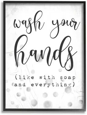 Stupell Home Decor Wash Hands Framed Wall Art, White, 24X30