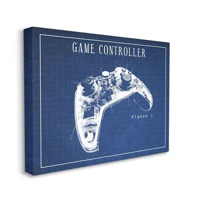 Stupell Home Decor Blueprint of Traditional Video Game Controller Figure One Wall Art, 24X30