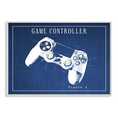 Stupell Home Decor Blueprint of Classic Video Game Controller Figure Two Wall Art, 10X15