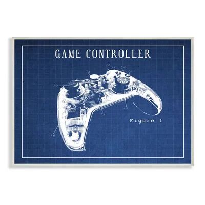 Stupell Home Decor Blueprint of Classic Video Game Controller Figure Two Wall Art, 10X15