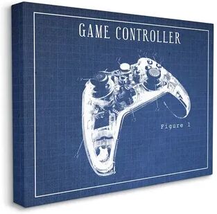 Stupell Home Decor Blueprint of Traditional Video Game Controller Figure One Wall Art, 30X40