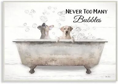 Stupell Home Decor Never Too Many Bubbles Quote Family Pet Dog Bath Wall Art, White, 10X15