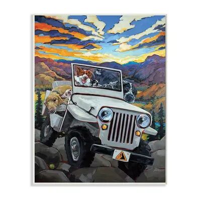 Stupell Home Decor Dogs Off-Roading Desert Plaque Wall Art, Multicolor, 10X15