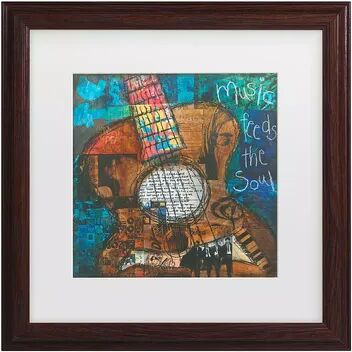 Trademark Fine Art Music Guitar Framed Wall Art, Multicolor, 18X18