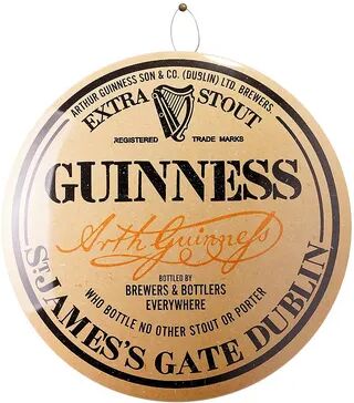 American Art Décor Vintage Guinness Label Metal Wall Decor, Black