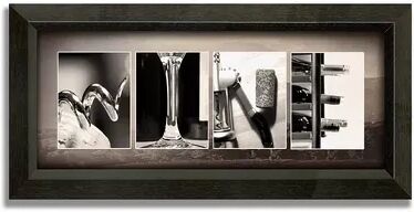 Personal-Prints Wine Letters Framed Canvas Art, Multicolor, 10X20