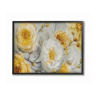 Stupell Home Decor Flower Blossoms Framed Wall Art, Yellow, 16X20