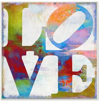 Stupell Home Decor Love Painted Textured Rainbow Wall Plaque Art, Multicolor, 10X15