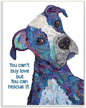 Stupell Home Decor You Can Rescue Love Colorful Pet Dog Wall Art, Blue, 10X15