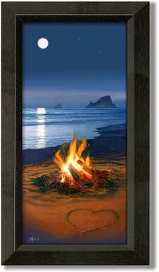 Personal-Prints Evening in Paradise Framed Canvas Art, Multicolor, 10X20