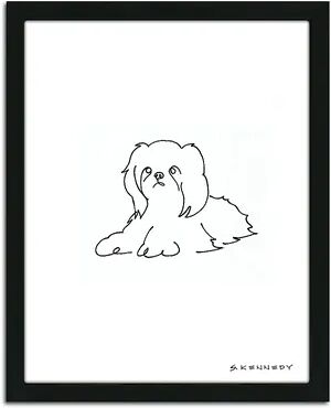 Personal-Prints ''Shih Tzu Line Drawing'' Framed Wall Art, Multicolor, Small