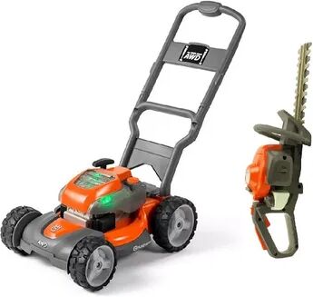 Husqvarna Battery-Powered Toy Lawn Mower and Battery Operated Toy Hedge Trimmer, Drk Orange