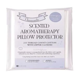 Allied Chamomile Infused Cotton Standard Pillow Protector 2-Pack Set, White, King