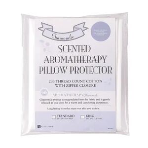 Allied Chamomile Scented Cotton Pillow Protector, White, Standard