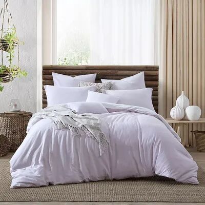 Swift Home Valatie Garment Dyed Duvet Cover Set with Shams, Purple, Twin