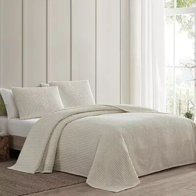 Beatrice Home Fashions Channel Chenille Bedspread or Sham, White, Std Sham