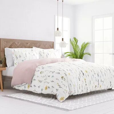 Home Collection Premium Ultra Soft Wild Flower Pattern Reversible Duvet Cover Set, Pink, Full/Queen