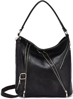 Mellow World Jillian Zippered Hobo Bag, Black