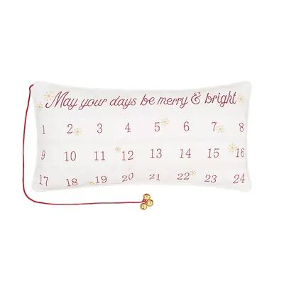 C&F Home Merry & Bright Advent Christmas Throw Pillow, White, 12X24