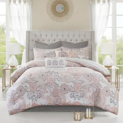 Madison Park Loleta 8-piece Reversible Comforter Set, Pink, Queen