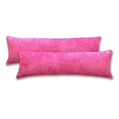 Fresh Ideas Velvet Body Pillow Cover 2-Pack Set, Pink