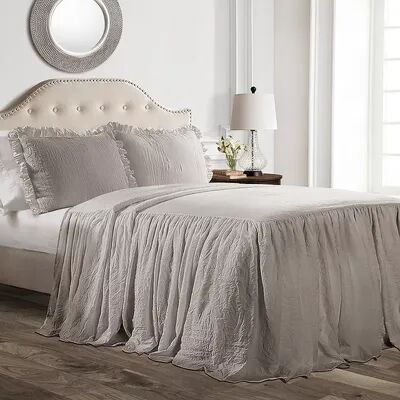 Lush Decor Ruffle Skirt Bedspread Set, Grey, Queen