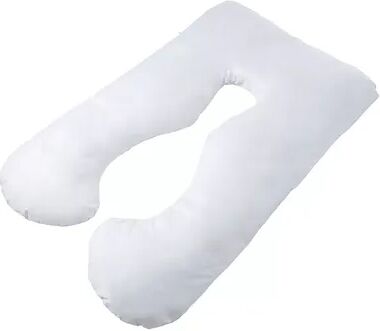 LHC 7-in-1 Full Body Jumbo Pillow with Removable Cover & Comfortable U-Shape, White, BODY PILLW