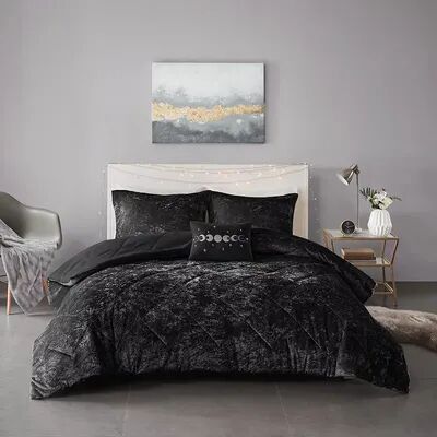 Intelligent Design Isabel Velvet Duvet Cover Set, Black, Twin