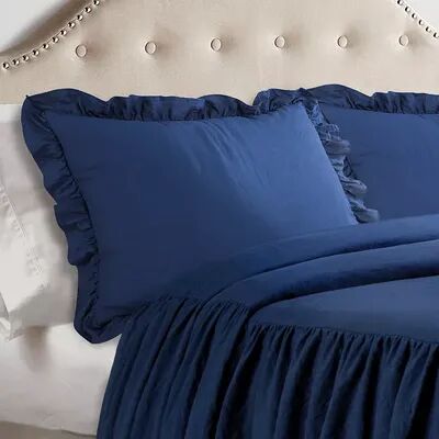 Lush Decor Ruffle Skirt Bedspread Set, Blue, Queen