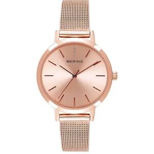 BERING Women's Classic Rose Gold Tone Stainless Steel Mesh Watch - 13434-366, Size: Medium, Pink