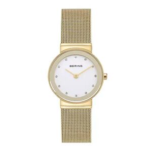 BERING Women's Classic Crystal Accent Stainless Steel Mesh Watch - 10126-334, Size: Small, Gold