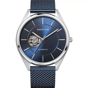 BERING Men's Automatic Titanium Mesh Strap Watch - 16743-377, Size: Large, Blue